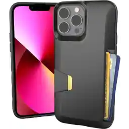 Smartish® iPhone 13 Pro Max Wallet Case - Wallet Slayer Vol. 1 [Slim + Protective] Credit Card Holder - Drop Tested Hidden Card Slot Cover Compatible with Apple iPhone 13 Pro Max - Black Tie Affair