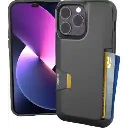 Smartish iPhone 14 Pro Max Wallet Case - Wallet Slayer Vol. 1 [Slim + Protective] Credit Card Holder - Black Tie Affair