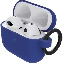 OtterBox Soft Touch-koptelefoonhoes voor AirPods 3e Gen 2021, schokbestendig, valbestendig, ultradun, kras- en krasbeschermhoes voor Apple AirPods, inclusief karabijnhaak, Blauw