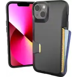 Smartish® iPhone 13 Wallet Case - Wallet Slayer Vol. 1 [Slim + Protective] Credit Card Holder - Drop Tested Hidden Card Slot Cover Compatible with Apple iPhone 13 - Black Tie Affair