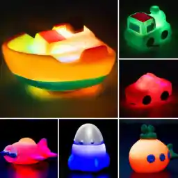 ELECDON Bath Toys Light-Up 6 Packs Floating Bath Toys Set for Baby Toddlers Kids in Birthday Shower Pool Bath Toys Boys Girls Children Preschool Bathtub Bathroom