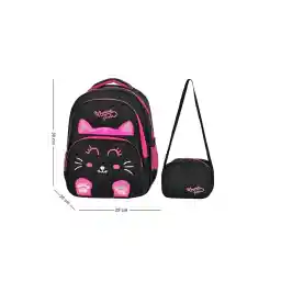 کوله پشتی و جعبه نهار مدرسه ابتدایی با طرح گربه لحاف دار دارای مجوز Waddell