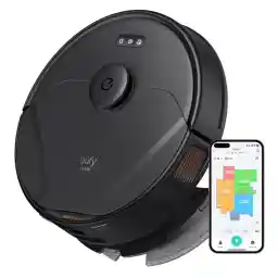 eufy Clean X8 Pro Robot Vacuum Cleaner with Mop and Self-Empty Station, Twin-Turbine™ 2× 4000Pa Suction, Active Detangling™ Roller Brush, and iPath™ Laser Navigation for Pet Hair