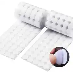 ELECDON Self Adhesive Dots, Tapes Sticky Back Coins Dots with Hook and Loop Velcro Round Pads, 15mm Diameter Strong Waterproof Round Dot, Dots with Adhesive for Home Office School 300Pcs (150 Pairs)