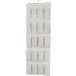 Amazon Basics 20 Large Pocket Over-the-Door Hanging Shoe Organizer, Grayish Tan