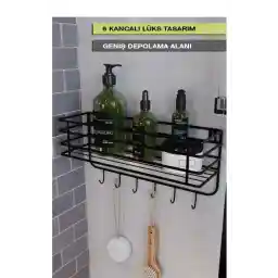 Boz concept home چسب ضد زنگ 6 قلاب سازمان دهنده حمام فوق العاده لوکس، قفسه حمام نگهدارنده شامپو لوازم جانبی حمام