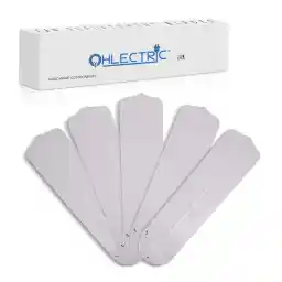 OHLECTRIC 20" Fan Blades - Fan Replacement Blade For 52" Ceiling Fan - Substitution for Broken Blade - Ceiling Fan Blade - Indoor - Oak/Walnut - 5Pcs - OL-40458
