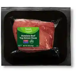 Amazon Fresh Brand, Beef Top Sirloin Steak, Boneless, USDA Choice, 8 oz