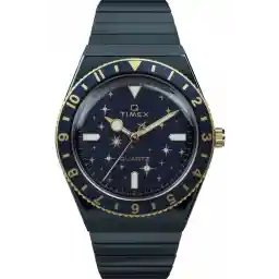 Timex Q Celestial TW2V53500 Horloge - Staal - Blauw - Ø 36 mm