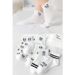 BGK 5 Çift Panda Desenli Kısa Kadın Çorap
