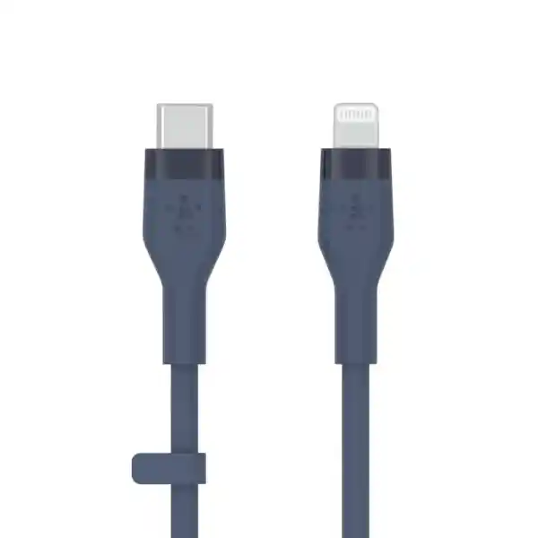 Belkin BoostCharge Flex Silikon USB Tip C - Lightning Kablosu (3M/10ft), MFi Sertifikalı 20W Hızlı Şarj PD Güç Dağıtımı - Mavi