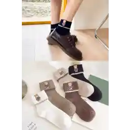 BGK 5 Çift Teddy Bear Desenli Kadın Çorap