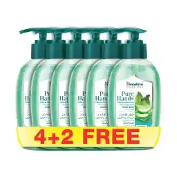 Himalaya Since 1930 PURE HANDS TULSI & ALOE Anti-Bac. HAND WASH 250mlx6