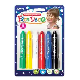 Amos Fd5B6 Yuz Boyası 6'Li Blister, 6 Renk