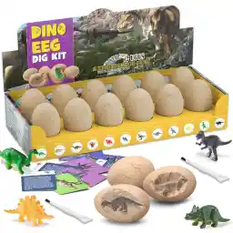Dinosaur Eggs Dig Kit,Dinosaur Toys for Boys 7-8 Year Old,Dig up Dino Eggs and Discover 12 Different Dinosaurs,Science STEM Activities - Educational Easter Gifts for Boys & Girls Age 3-5 5-7 Year Old