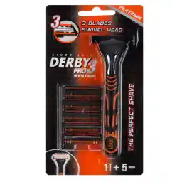 تیغ اصلاح 3 لبه با 5 یدک | دربی