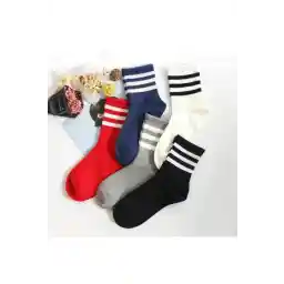 BGK Unisex 5'li Çizgili Tenis Model Çorap - Ekstra Rahat Ve Esnek 5 Çift