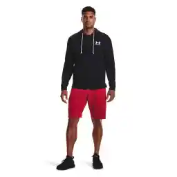 1370409 UA Rival Terry LC FZ Siyah Erkek Kapüşon Yaka Zip Ceket