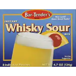 Bar-Tenders Instant Whiskey Sour Cocktail Mix, Net Wt. 4.7 oz. (8 pouches)