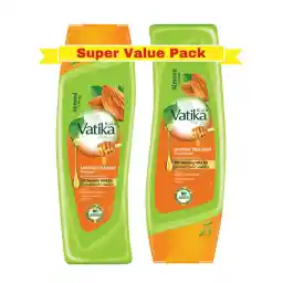 Vatika Naturals Moisture Treatment Shampoo & Conditioner 2 x 400ml Value Pack | Enriched with Almond & Honey | For Dry & Frizzy Hair (Pack of 2)