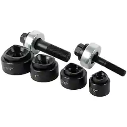 AMZCNC Manual Knockout Punch Kit, Heavy Duty Metal Sheet Knock Out Box Hole Cutter Conduit Punch Driver Die Set ((Conduit Hole Size) 1/2"~1-1/4" Knockout Punch kit)