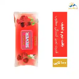 دستمال مرطوب سیلور مدل pro style تعداد 100 عددی