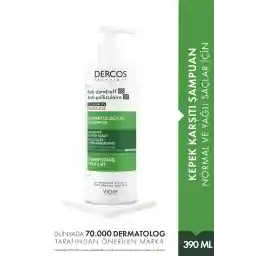 Vichy Dercos Normal ve Yağlı Saçlar için Salisilik Asit İçeren Kepek Karşıtı Şampuan 390 ml
