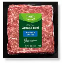 Amazon Fresh Brand, Ground Beef 90% Lean/10% Fat, 1lb