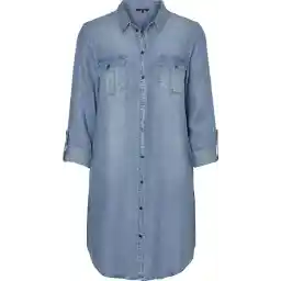 VERO MODA VMSILLA LS SHORT DRESS LT BL GA NOOS Dames Jurk - Maat XL