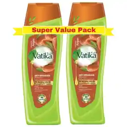 Vatika Naturals Moroccan Argan Anti-Breakage Shampoo 2x400 ml| For Dry, Unmanageable Hair | With Nourishing Vatika Oils | Super Value Pack of 2