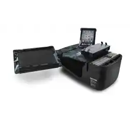 AutoExec AUE10093 Reach Front Seat Car Desk Mahogany Finish with Built-in 200 Watt Power Inverter, Phone Mount, Printer Stand and Tablet Mount