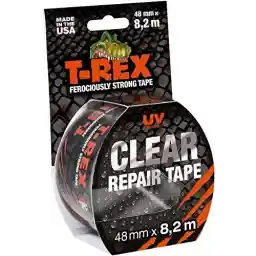 T-Rex 820-48 Transparante tape, flexibele pantsertape voor onzichtbare reparaties en bevestigingen, weerbestendig en veelzijdig, 48 mm x 8,2 m