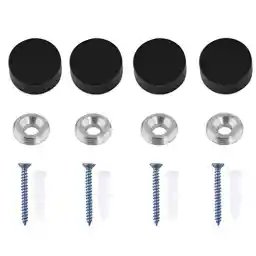 Mirror Screws, Aluminum Cap Decorative Mirror Nails, Sign Advertising Hardware, Construction with Decorative Cap Cover Nails, Φ0.6, Black, 4 Pack