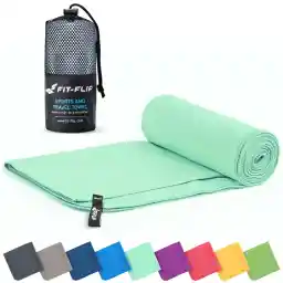 Fit-Flip Travel Towel - Compact & Ultra Soft Microfiber Camping Towel - Quick Dry Towel - Super Absorbent & Lightweight for Sports, Beach, Gym, Backpacking, Hiking and Yoga
