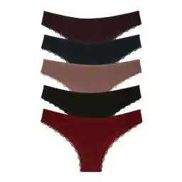 Nicoletta Kadın Külot 5 Li Paket Brazillian Bordo