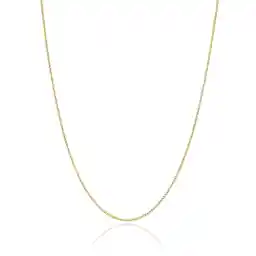 Bling For Your Buck 18K Gold over Sterling Silver .8mm Thin Italian Box Chain Necklace for Women and Men, Sizes 14" - 40"