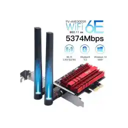 Fenvi FV-AXE3000 Wi-Fi 6E AX210 PCIe Network Card Bluetooth 5.2 Heat Sink AX 3000Mbps 802.11ax Tri-band 2.4G/5G/6G PCI-E Wireless WiFi Network Adapter Cards for Desktop PC Support Windows 10/11 64-bit