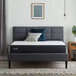 Lucid 8 Inch Memory Foam Mattress - Medium Plush Feel - Infused with Refreshing Bamboo Charcoal and Cooling Gel - Bed in a Box - Temperature Regulating - Pressure Relief - Breathable - Queen Size