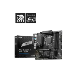 MSI PRO B760M-A WIFI DDR4 LGA 1700 (Intel 12th&13th Gen) SATA 6Gb/s Micro ATX Motherboard,WiFi 6,Intel,2.5Gb LAN
