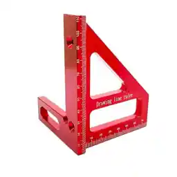 45/90 Degree Aluminum Alloy Miter Triangle Ruler, High Precision Measuring Tool for Engineer Carpenter, Woodworking Square Protractor