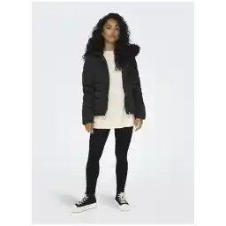 Only Siyah Kadın Mont ONLELLAN QUILTED HOOD JACKET CC OTW