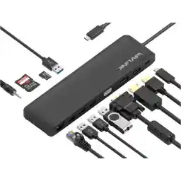 Wavlink Triple Display USB C Docking Station With DP & HDMI &VGA, 85W PC Charging, USB 3.0 & 2.0 Ports, SD TF Card Reader, Gigabit Ethernet, Audio For Dell XPS 13/15,Lenovo Yoga,MacBook Pro, etc