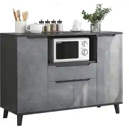 Storage Sideboard Dining Buffet Server Cabinet, Sideboards Cupboard Cabinet for Living Room or Kitchen, 47.2IN Gray Sideboard Modern Wooden Sideboard Cupboard