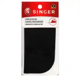 SINGER 00065 Iron-On Patches for Clothing Repair, 5-inch by 5-inch, 2-Count, Black