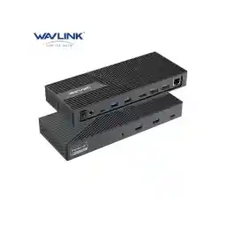 Wavlink USB-C Universal Triple 4K Display Laptop Docking Station, USB 3.0 Dock Supports 3 Monitors, Max 130W PD Charging, Dual DP, HDMI, 4*Type-A, Type-C, RJ45, Mic/Audio, For Windows Mac OS