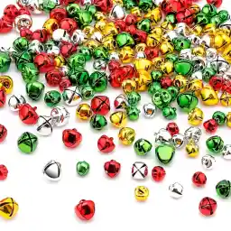 YGAOHF Jingle Bells for Crafts - 200 Pieces Colorful Small Christmas Bells with Loud Sound, 4 Bright Colors, Craft Bells for Christmas Halloween Home Decorations (0.3/0.4/0.47 inch)