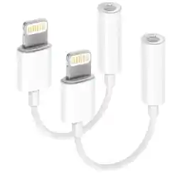 [Apple MFi Certified] 2 Pack Lightning to 3.5 mm Headphone Jack Adapter, iPhone Aux Adapter Converter Dongle Audio Cable Compatible with iPhone 14 13 12 11 X XS 8 7