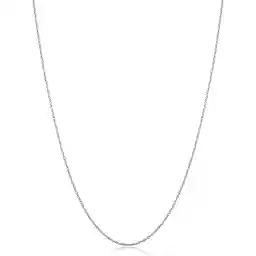 Kooljewelry Womens Classic Rope Chain - 10k White Gold Lightweight Thin Necklace, Polished