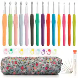 OWill 14 Piece Crochet Hook Set, Soft Grip Ergonomic Crochet Needles with Storage Case, Ideal for Beginners, Arthritic Hands