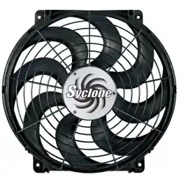 Syclone Black S-Blade Reversible Electric Fan, Pusher-Puller Fan (398), 16 Inches